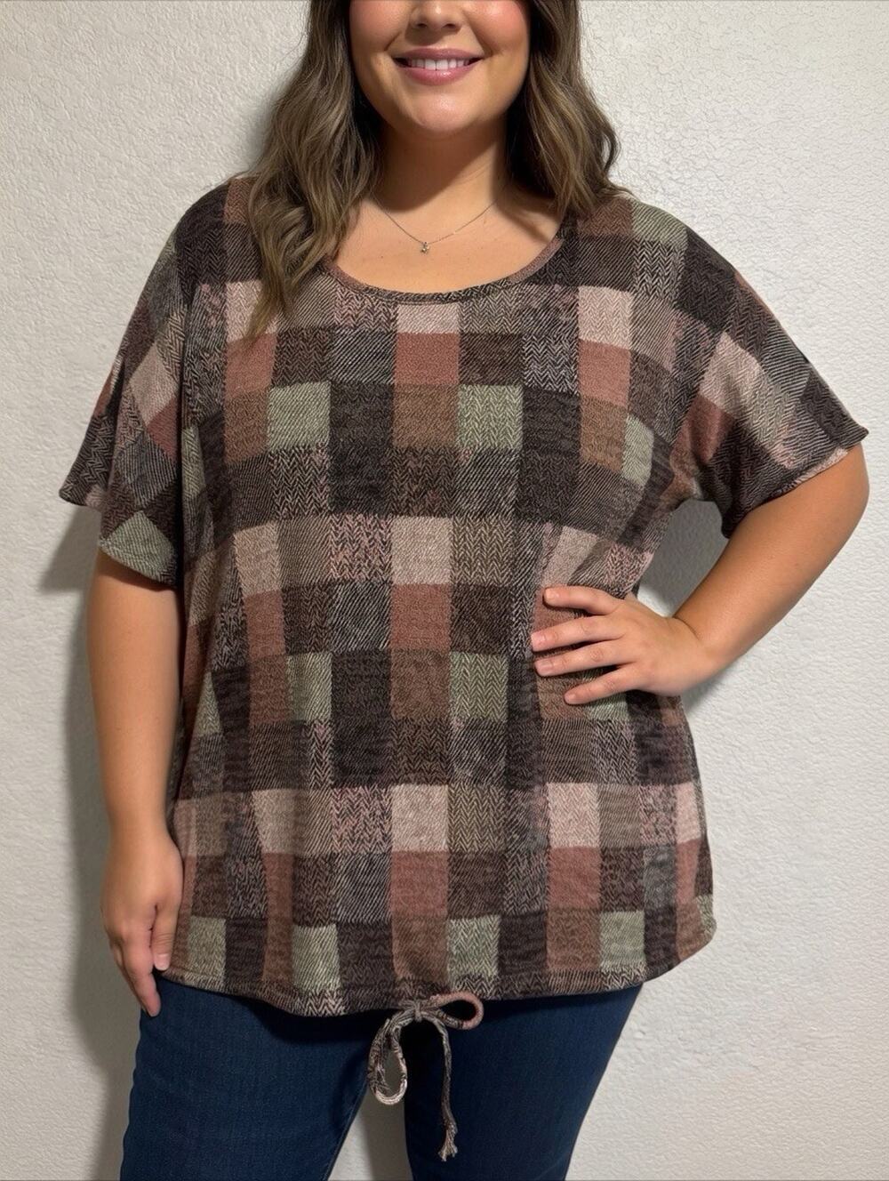 NEW Lavish Tunic Blouse Top 3XL Luxury Money Career Work Super Soft Mauve Artsy